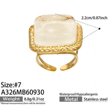 A326 ivory resin statement ring size 7 and product dimensions