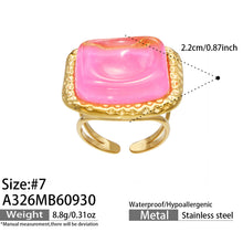 A326 pink resin statement ring size 7 and product dimensions