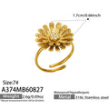A374 – CZ Daisy Gold Open Ring / Size 7