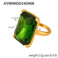 A590 – Rectangular Stone – Green / Size 6