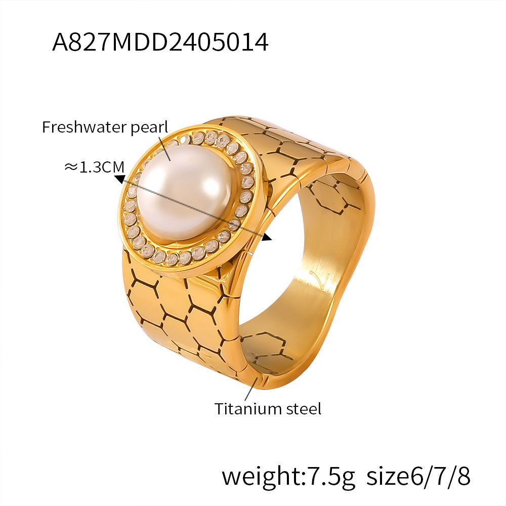 A827 pearl statement ring size details