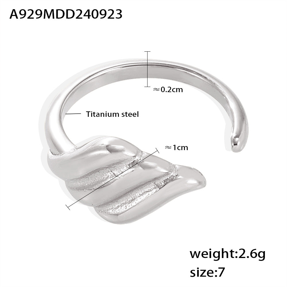 Miduoduo Geometric Wave Ring Steel - Dimension & Weight Specifications