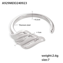 Miduoduo Geometric Wave Ring Steel - Dimension & Weight Specifications