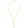 Abstract Face Lariat Y Necklace | 316L Stainless Steel 18K PVD Gold