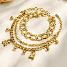 316L Stainless Steel 18K PVD Gold Bear Pendant Chain Bracelet made with 316L stainless steel and 18K PVD gold finish for wholesale jewelry buyers - image 13