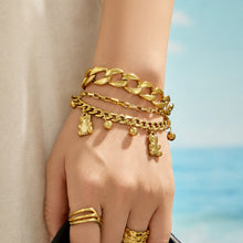 316L Stainless Steel 18K PVD Gold Bear Pendant Chain Bracelet made with 316L stainless steel and 18K PVD gold finish for wholesale jewelry buyers - image 18