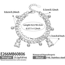 316L Stainless Steel 18K PVD Gold Bear Pendant Chain Bracelet made with 316L stainless steel and 18K PVD gold finish for wholesale jewelry buyers - image 9