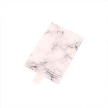 White marble-style jewelry display cards shown together on a clean background