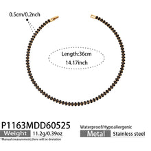 Black CZ tennis necklace in 18K PVD gold stainless steel for modern boutique jewelry assortments