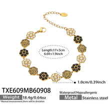 Black zircon flower bracelet size and weight details