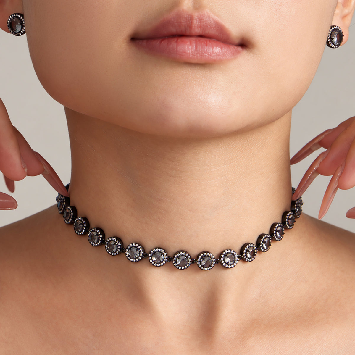 316L Stainless Steel 18K PVD Gold Black Zircon Necklace made with 316L stainless steel and 18K PVD gold finish for wholesale jewelry buyers - image 15