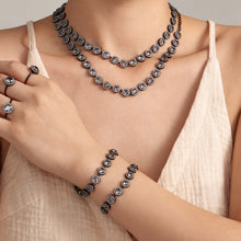Matching black zircon bracelet highlight