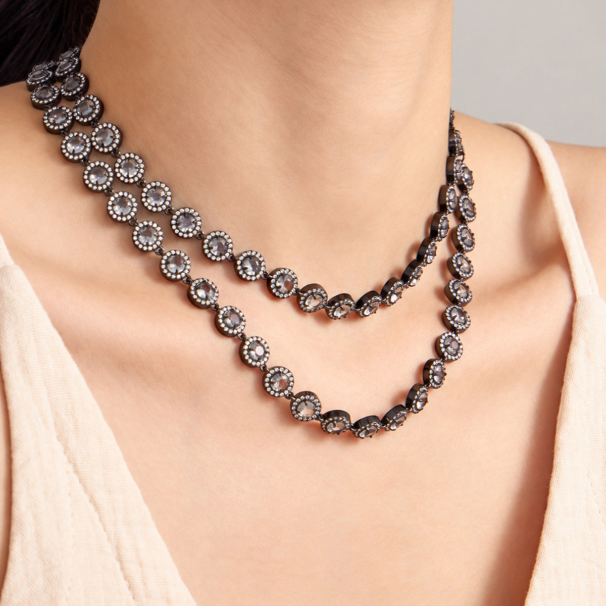 316L Stainless Steel 18K PVD Gold Black Zircon Necklace made with 316L stainless steel and 18K PVD gold finish for wholesale jewelry buyers - image 3