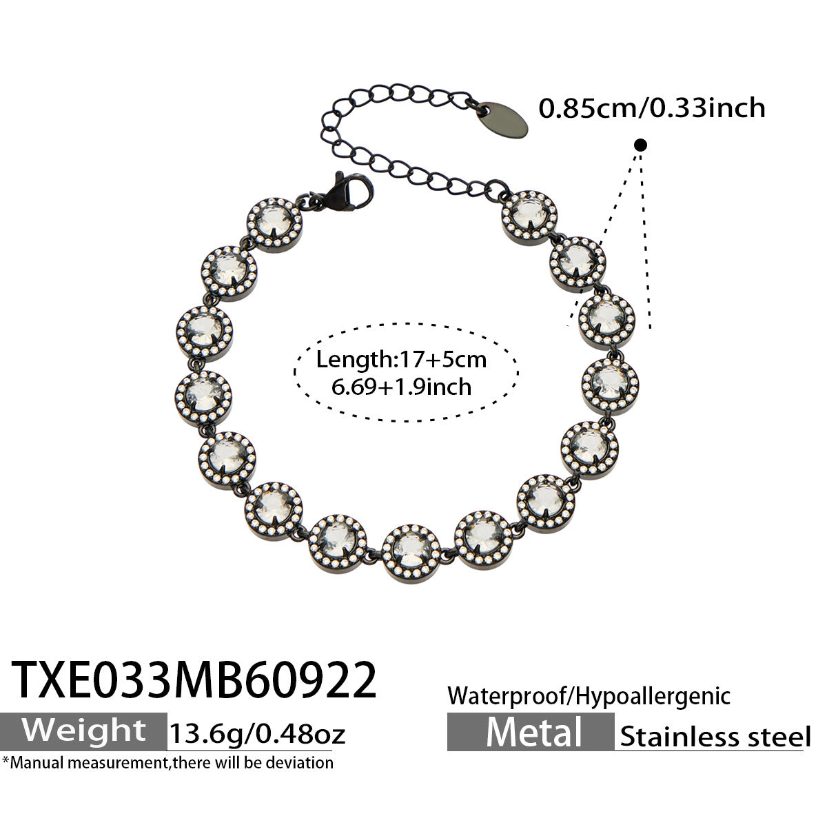 316L Stainless Steel 18K PVD Gold Black Zircon Necklace made with 316L stainless steel and 18K PVD gold finish for wholesale jewelry buyers - image 6
