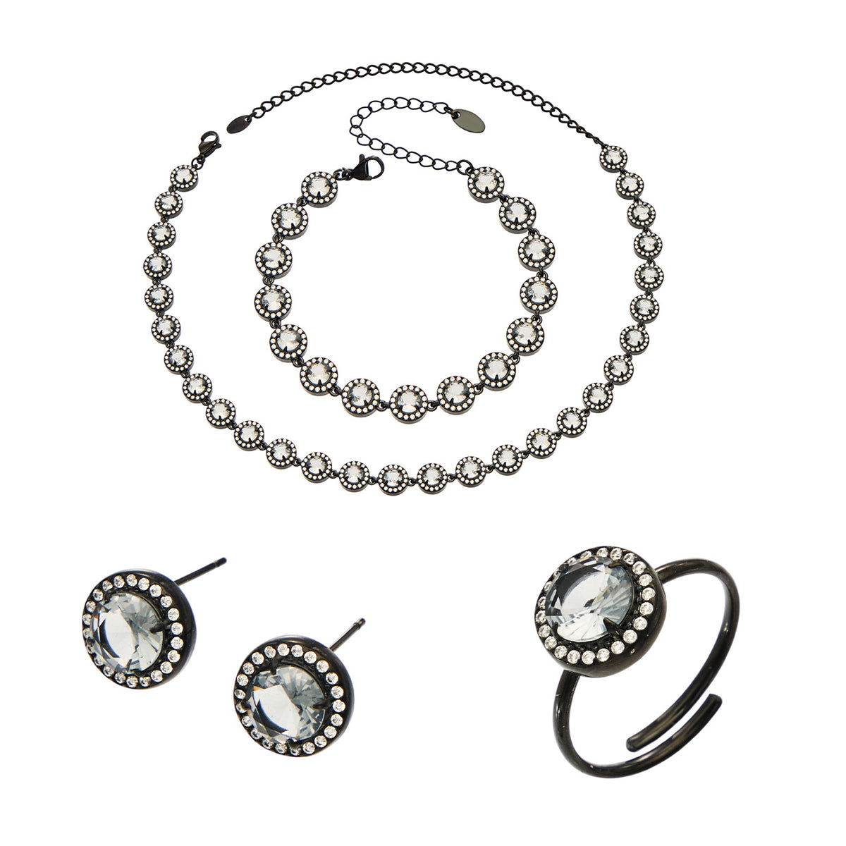 316L Stainless Steel 18K PVD Gold Black Zircon Necklace made with 316L stainless steel and 18K PVD gold finish for wholesale jewelry buyers - image 9