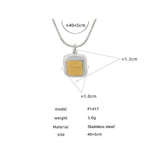 Elegant 316L stainless steel block chain necklace