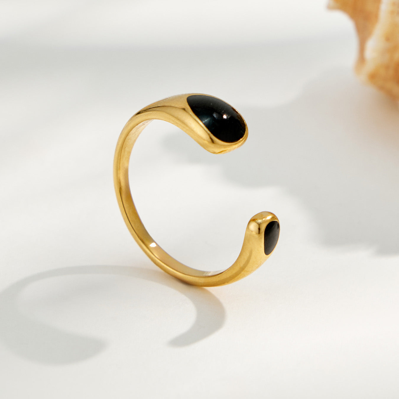 Product card showing size and style details of a blue enamel 316L stainless steel open ring