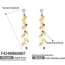 Blue natural stone earrings product size and detail guide