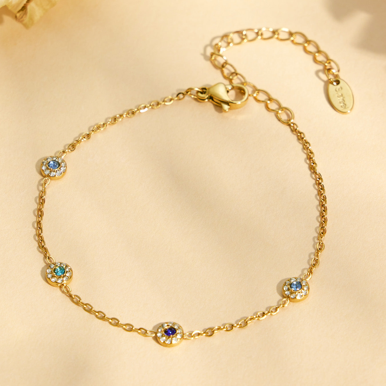 316L Stainless Steel 18K Gold PVD Colorful Zircon Pendant Necklace Set | Waterproof Hypoallergenic Jewelry for Women