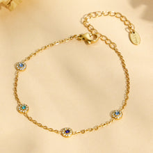 316L Stainless Steel 18K Gold PVD Colorful Zircon Pendant Necklace Set | Waterproof Hypoallergenic Jewelry for Women