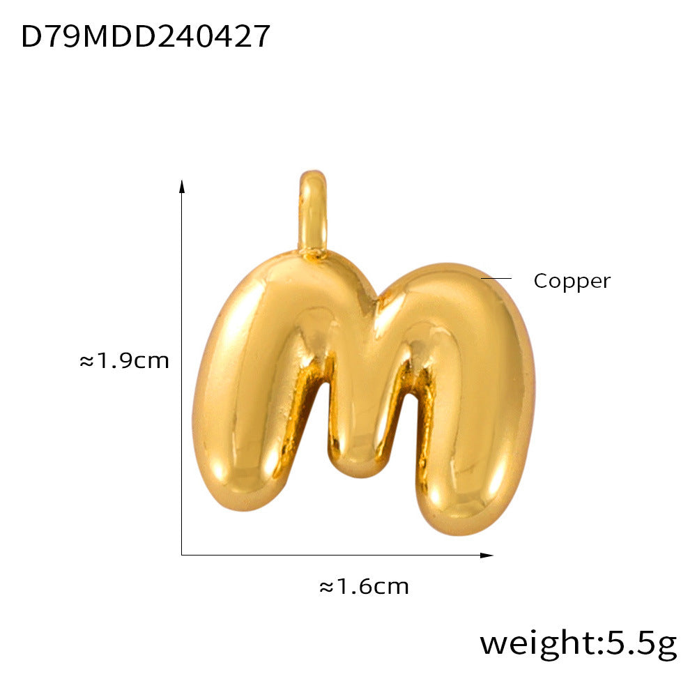316L Stainless Steel 18K PVD Gold Bubble Letter Pendant made with 316L stainless steel and 18K PVD gold finish for wholesale jewelry buyers - image 10
