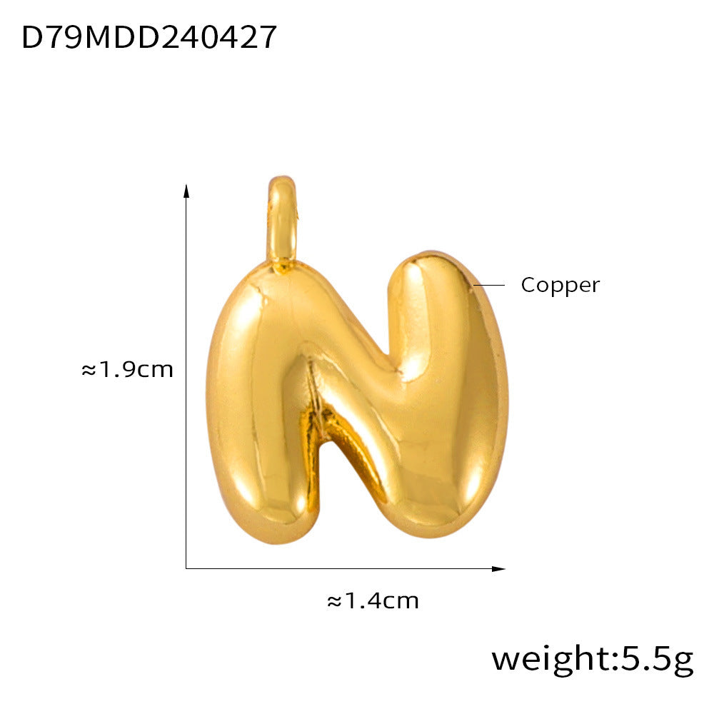 316L Stainless Steel 18K PVD Gold Bubble Letter Pendant made with 316L stainless steel and 18K PVD gold finish for wholesale jewelry buyers - image 11