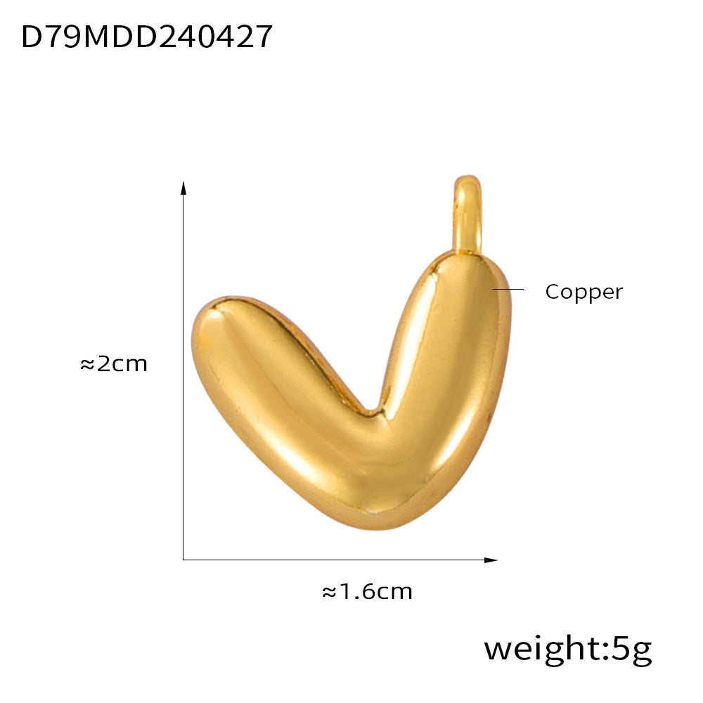 316L Stainless Steel 18K PVD Gold Bubble Letter Pendant made with 316L stainless steel and 18K PVD gold finish for wholesale jewelry buyers - image 12