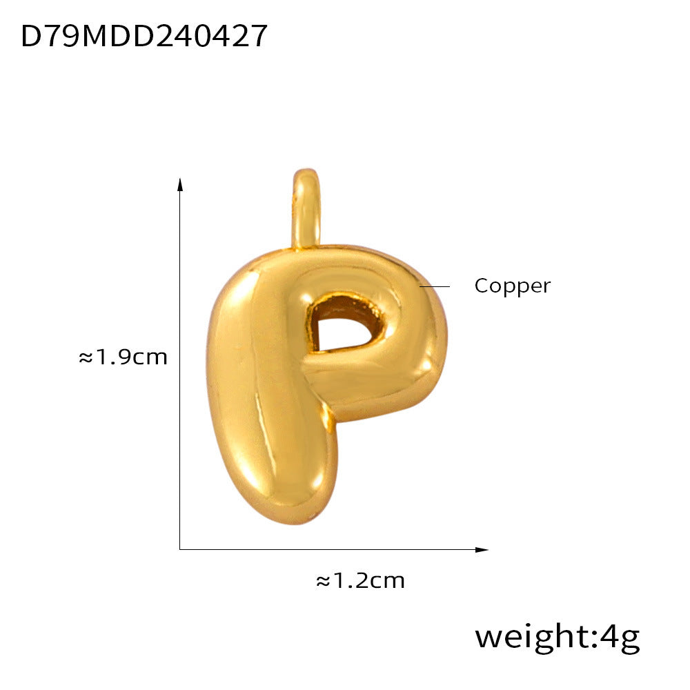 316L Stainless Steel 18K PVD Gold Bubble Letter Pendant made with 316L stainless steel and 18K PVD gold finish for wholesale jewelry buyers - image 13
