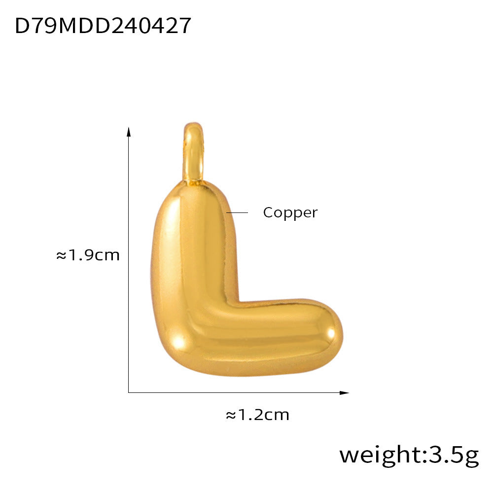 316L Stainless Steel 18K PVD Gold Bubble Letter Pendant made with 316L stainless steel and 18K PVD gold finish for wholesale jewelry buyers - image 16