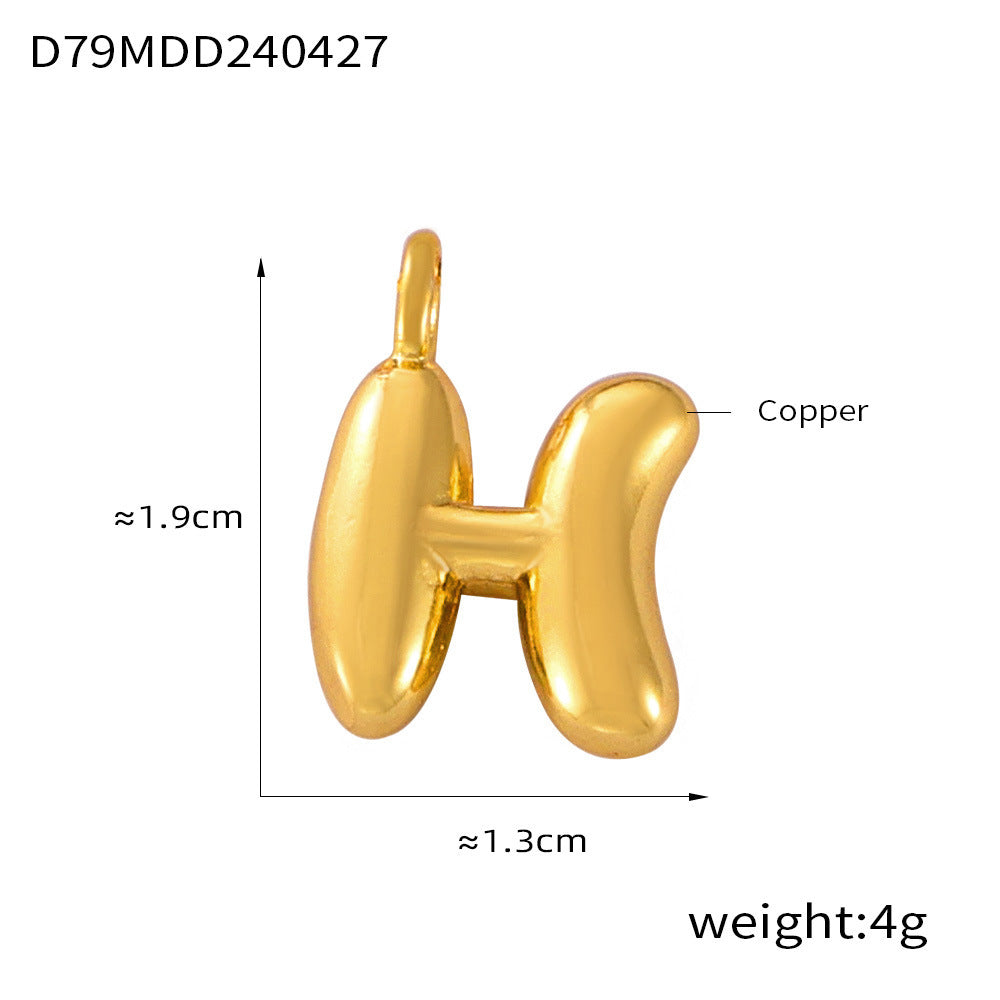 316L Stainless Steel 18K PVD Gold Bubble Letter Pendant made with 316L stainless steel and 18K PVD gold finish for wholesale jewelry buyers - image 21