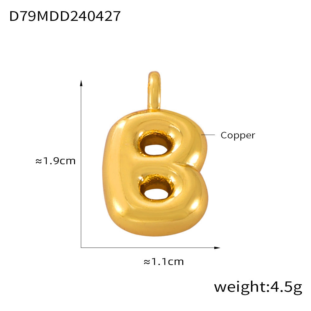 316L Stainless Steel 18K PVD Gold Bubble Letter Pendant made with 316L stainless steel and 18K PVD gold finish for wholesale jewelry buyers - image 22