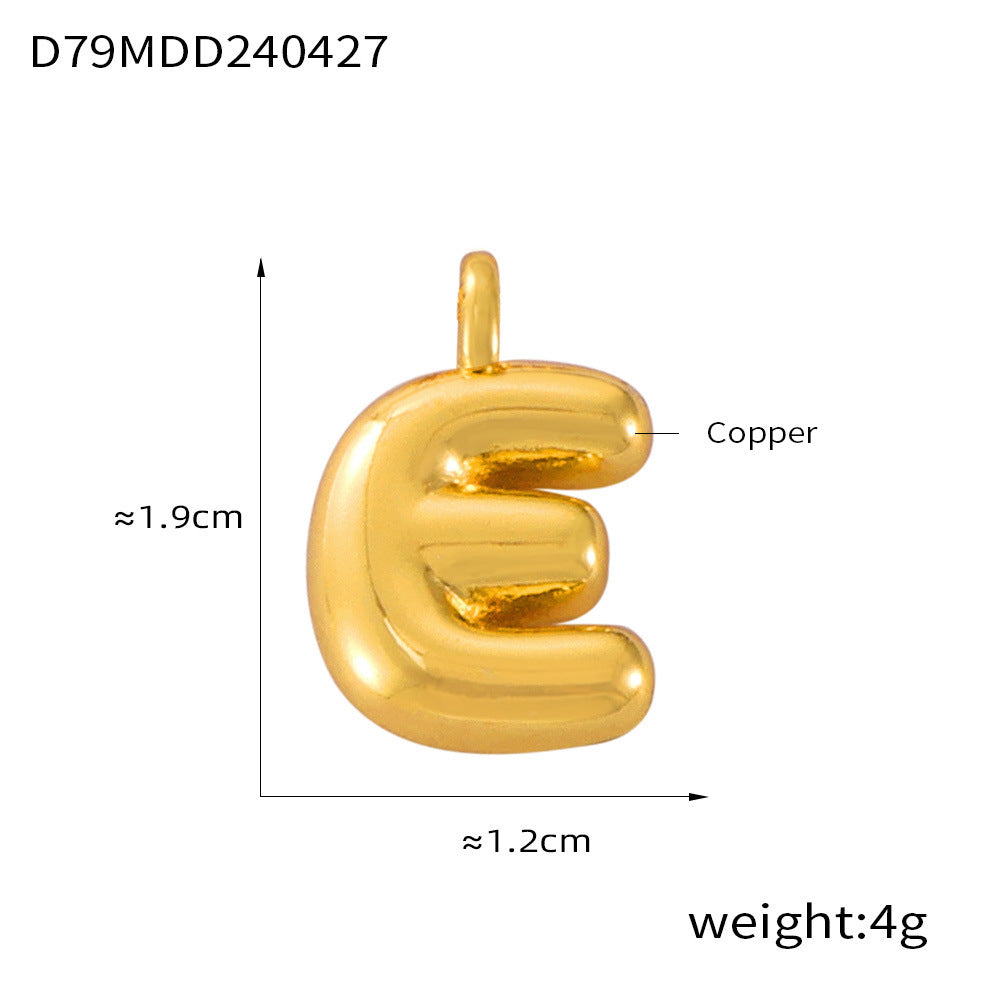 316L Stainless Steel 18K PVD Gold Bubble Letter Pendant made with 316L stainless steel and 18K PVD gold finish for wholesale jewelry buyers - image 23