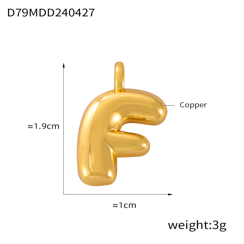 316L Stainless Steel 18K PVD Gold Bubble Letter Pendant made with 316L stainless steel and 18K PVD gold finish for wholesale jewelry buyers - image 24