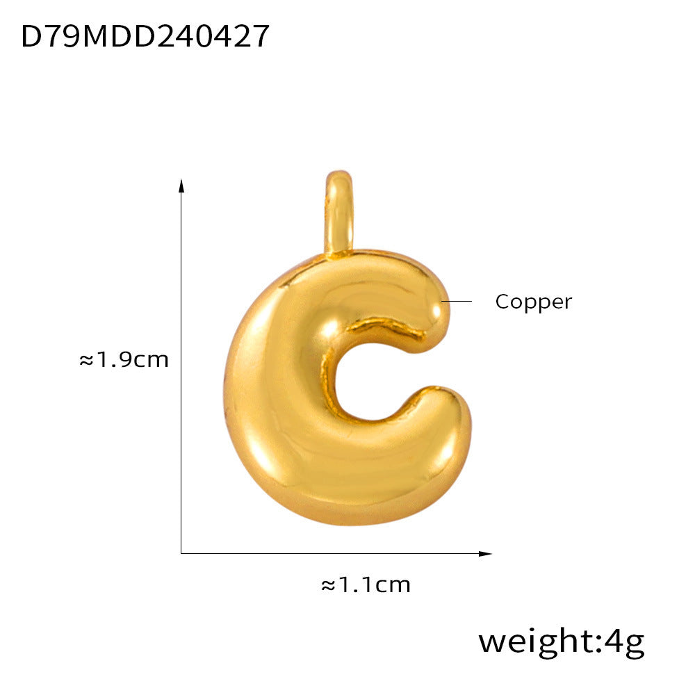 316L Stainless Steel 18K PVD Gold Bubble Letter Pendant made with 316L stainless steel and 18K PVD gold finish for wholesale jewelry buyers - image 25