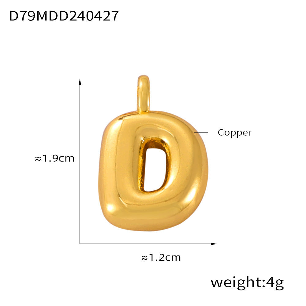 316L Stainless Steel 18K PVD Gold Bubble Letter Pendant made with 316L stainless steel and 18K PVD gold finish for wholesale jewelry buyers - image 26