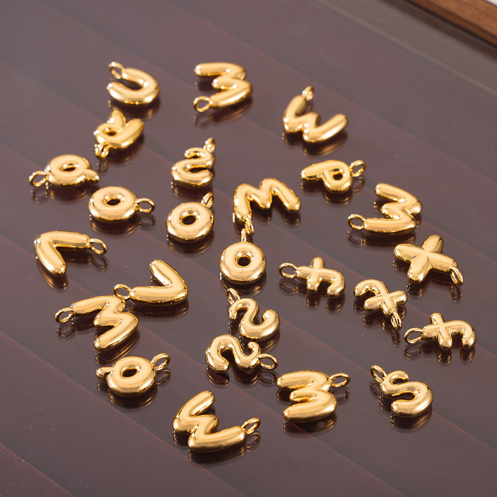 316L Stainless Steel 18K PVD Gold Bubble Letter Pendant made with 316L stainless steel and 18K PVD gold finish for wholesale jewelry buyers - image 28