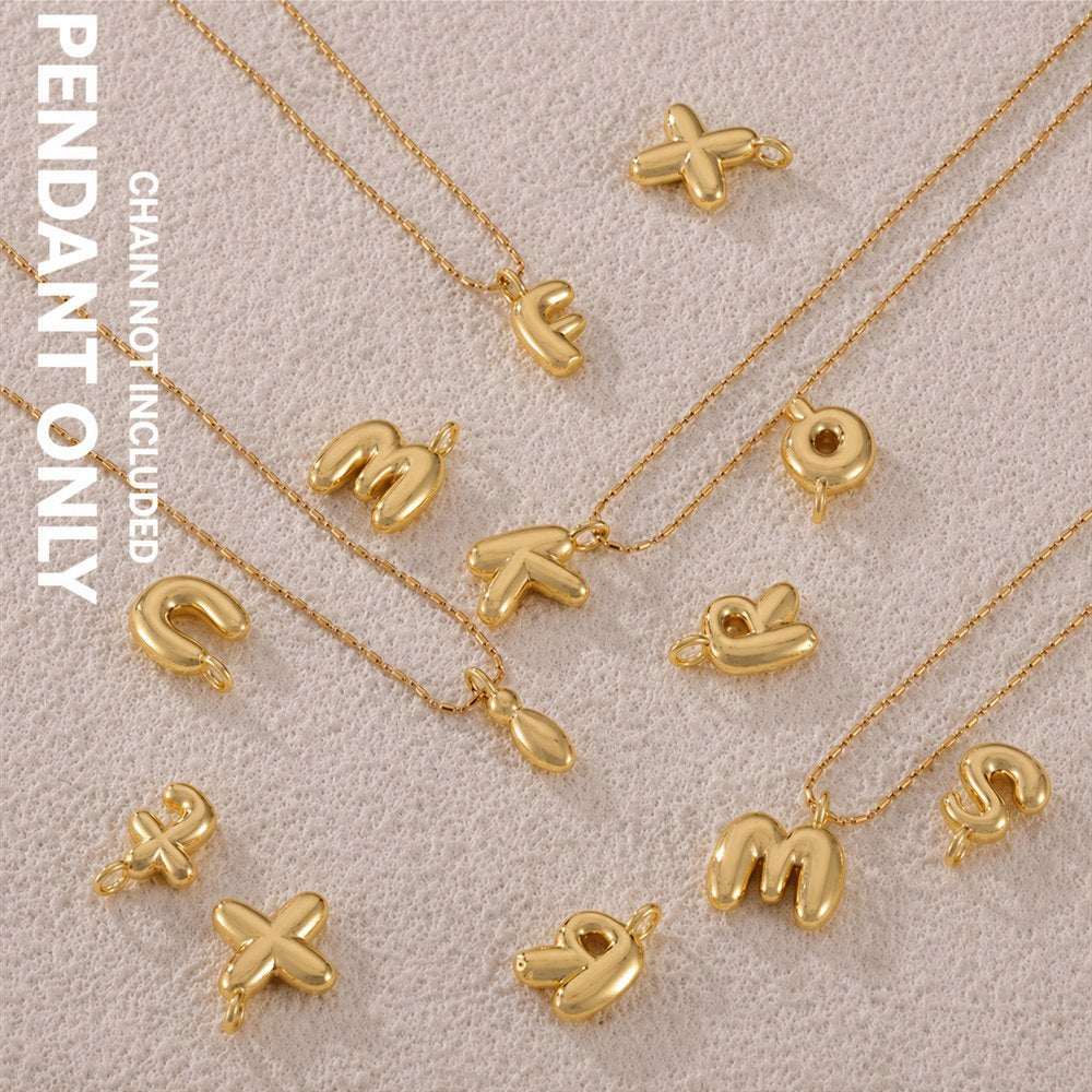 316L Stainless Steel 18K PVD Gold Bubble Letter Pendant made with 316L stainless steel and 18K PVD gold finish for wholesale jewelry buyers - image 29