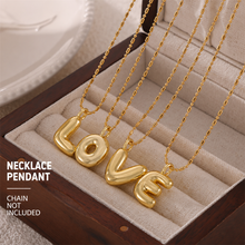 316L Stainless Steel 18K PVD Gold Bubble Letter Pendant made with 316L stainless steel and 18K PVD gold finish for wholesale jewelry buyers - image 31
