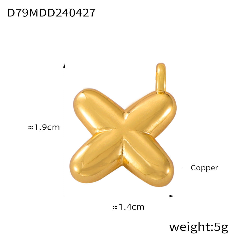 316L Stainless Steel 18K PVD Gold Bubble Letter Pendant made with 316L stainless steel and 18K PVD gold finish for wholesale jewelry buyers - image 5