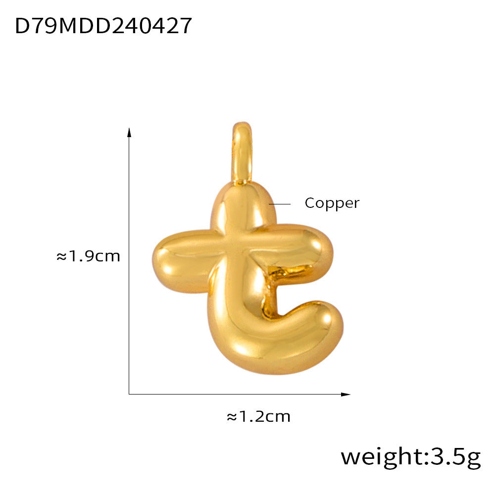 316L Stainless Steel 18K PVD Gold Bubble Letter Pendant made with 316L stainless steel and 18K PVD gold finish for wholesale jewelry buyers - image 6