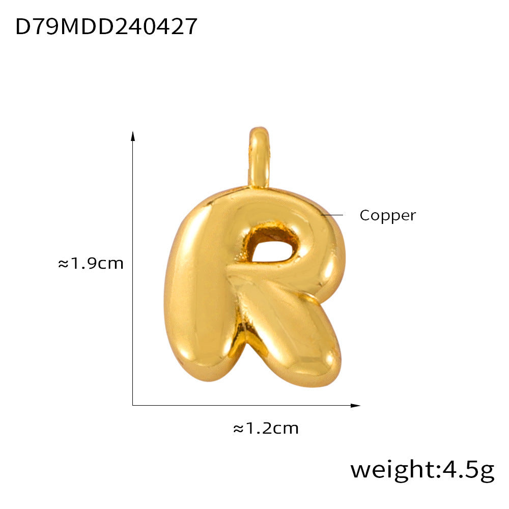 316L Stainless Steel 18K PVD Gold Bubble Letter Pendant made with 316L stainless steel and 18K PVD gold finish for wholesale jewelry buyers - image 9