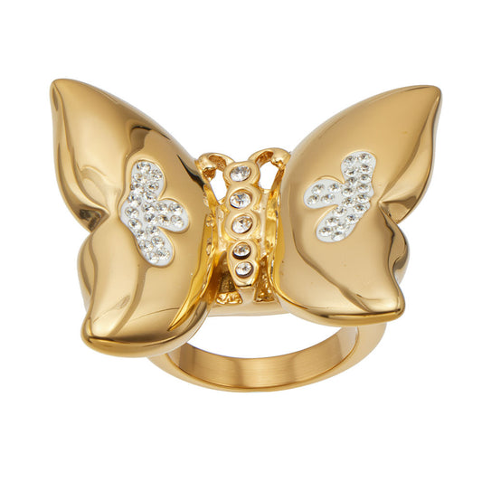 316L Stainless Steel Butterfly Ring Collection