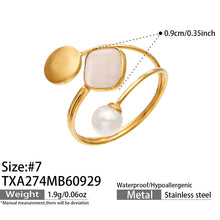 316L Stainless Steel 18K PVD Gold Cat Eye Open Ring Set made with 316L stainless steel and 18K PVD gold finish for wholesale jewelry buyers - image 10