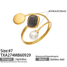 316L Stainless Steel 18K PVD Gold Cat Eye Open Ring Set made with 316L stainless steel and 18K PVD gold finish for wholesale jewelry buyers - image 11