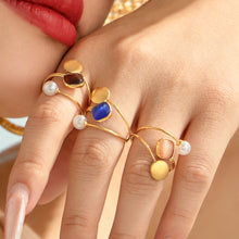 Blue cat eye open ring
