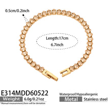 Champagne CZ tennis bracelet in 18K PVD gold plated stainless steel for elegant wholesale bracelet collections