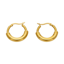 Chunky gold C-shaped hoop earrings made from 316 stainless steel with a smooth polished finish