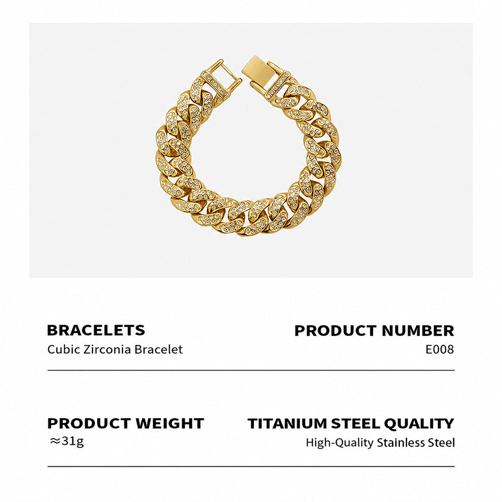 Chunky cubic zirconia Cuban link bracelet weight and product detail guide