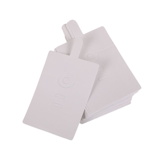 White blank jewelry display cards for rings and small jewelry packaging
