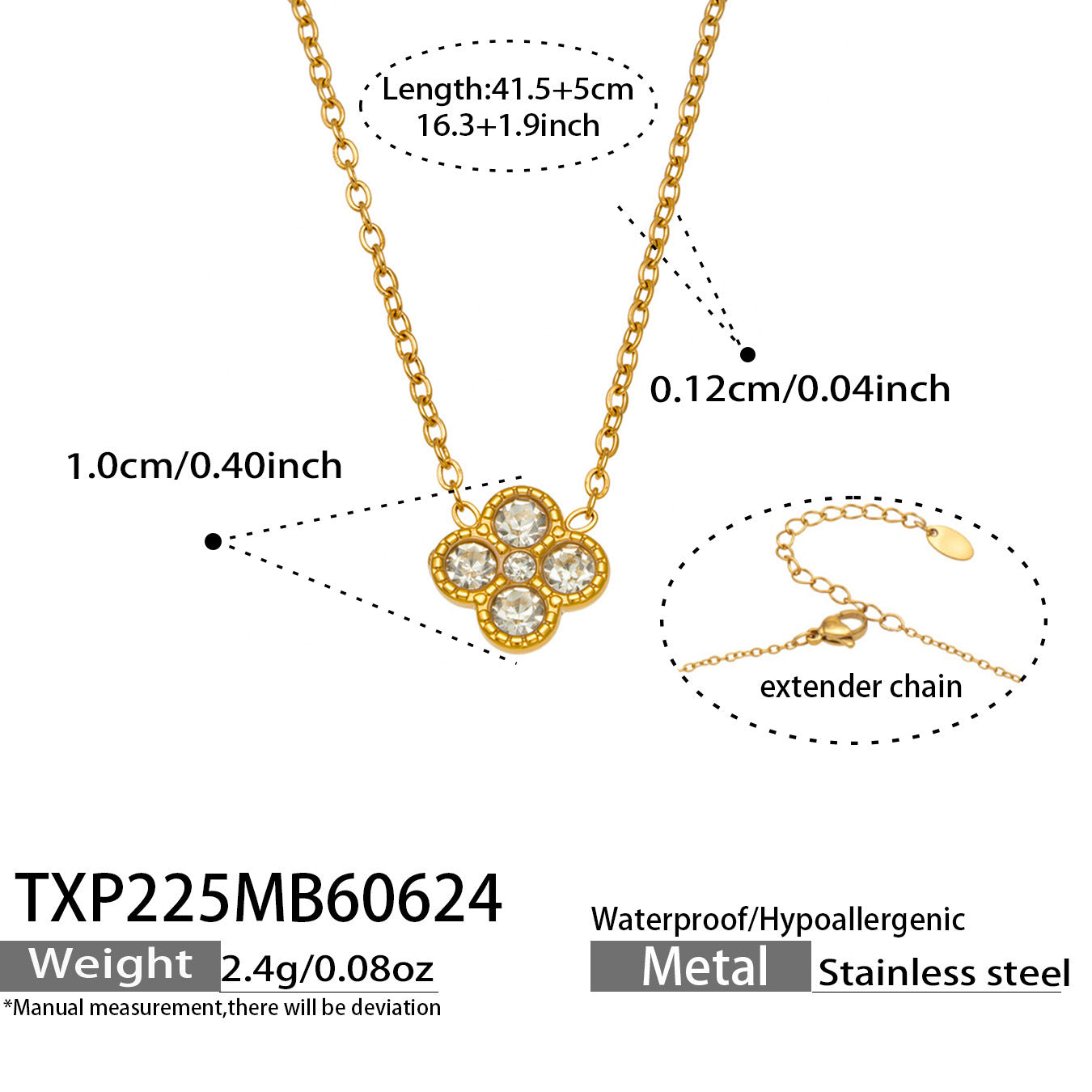 316L Stainless Steel 18K PVD Gold Clover Necklace & Earring Collection made with 316L stainless steel and 18K PVD gold finish for wholesale jewelry buyers - image 12